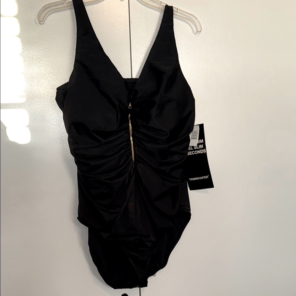 Chic Black Ruched Swimsuit